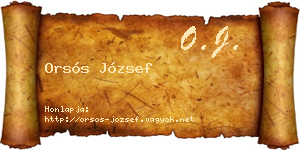 Orsós József névjegykártya